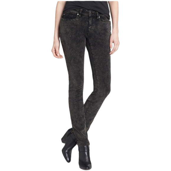 Eileen Fisher Velveteen Mineral Washed Skinny Jeans Black Gray 12 - Picture 8 of 10